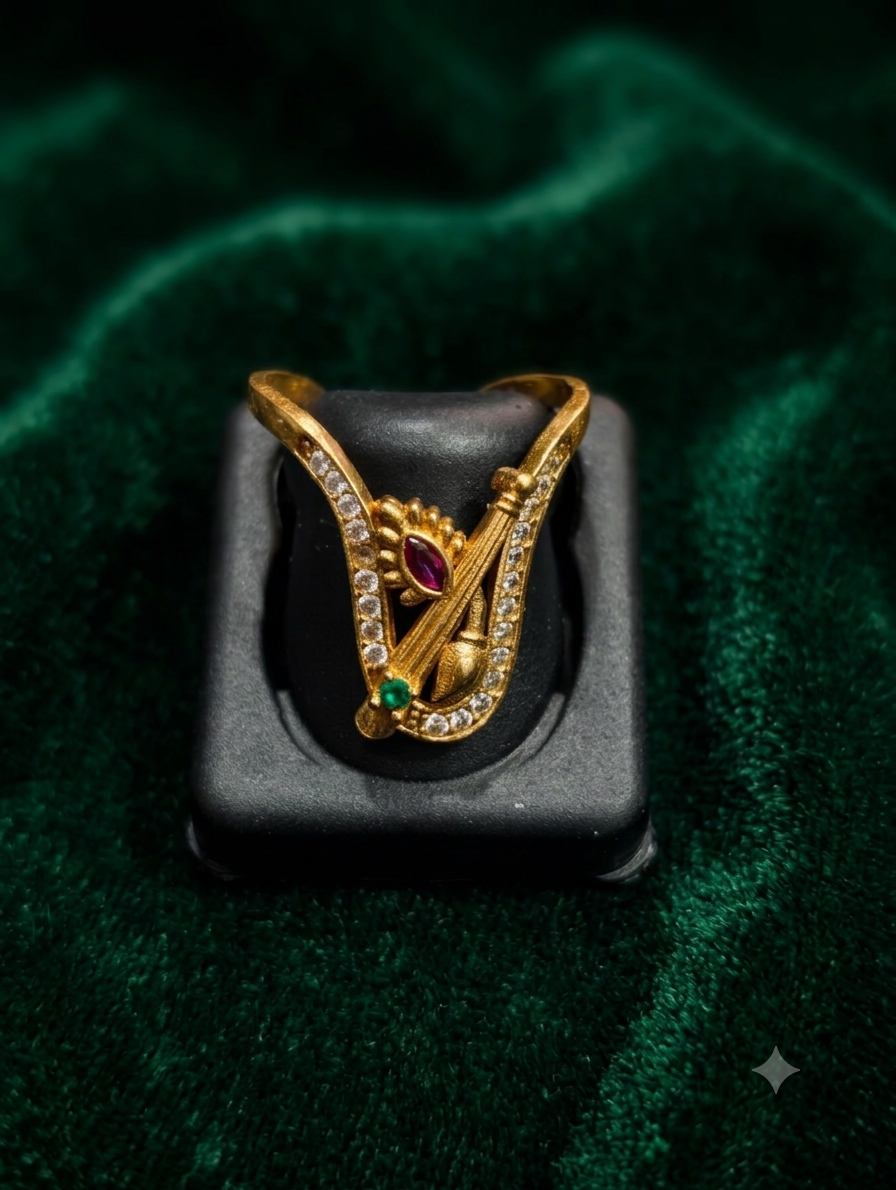 V shaped Gold plated Ring