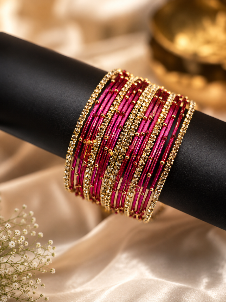 Pink Metal Bangles 2.6
