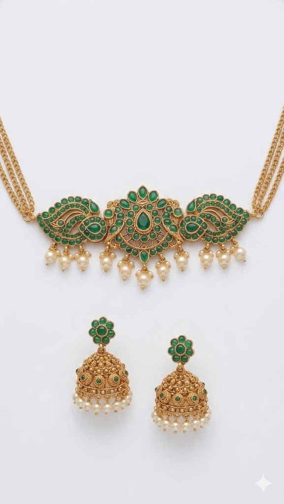 Antique Gold Finish Choker Set