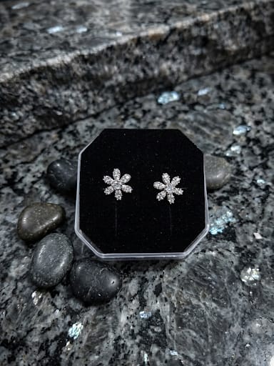 Sparkling Floral Stud Earrings
