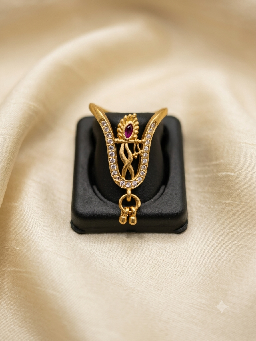 V shape Gold plated Ring
